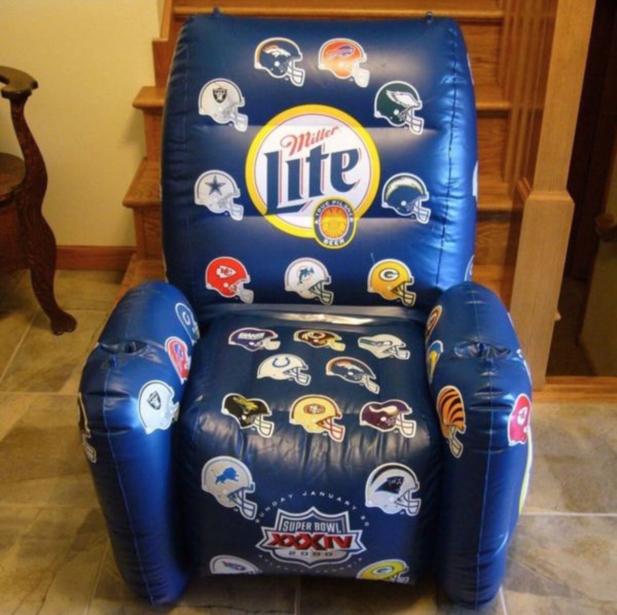 Super Bowl XXXIV 34 Full Size Inflatable Chair Miller Lite - New in Sealed Package
