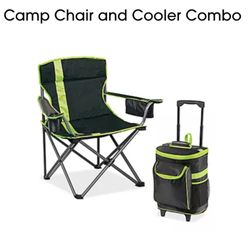 Camp Chair and Cooler Combo - Black/Lime
