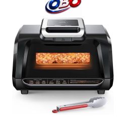 New Other Zstar 7-in-1 Indoor Air Fryer Grill Combo, GZ01, Black With Tongs
