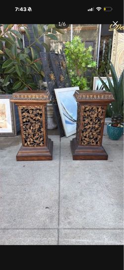 Pair of beautiful plant stand columns 18 x 18 35 tall