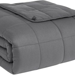 CuteKing 15lb Weighted Blanket (60"x80", Grey) — cooling/heating, premium glass beads, soft all-season comfort for adults (140–150 lbs).