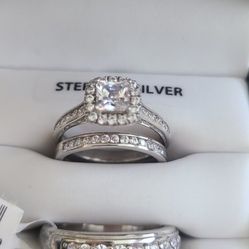 Beautiful Sterling Silver Ring Set 