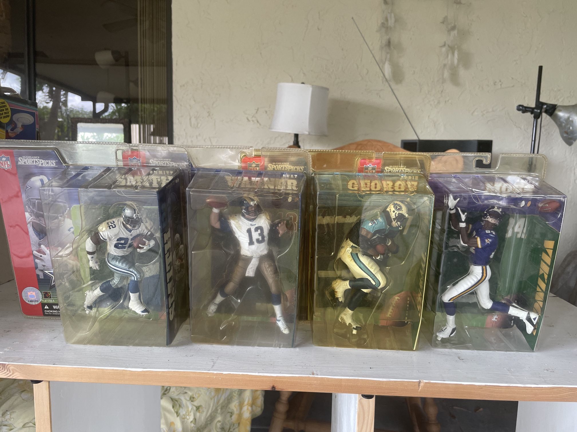 McFarlane Toys Emmitt Smith, Randy Moss, Eddie George, Kurt Warner NFL