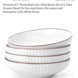 famiware 8.7" Pasta Bowls Set