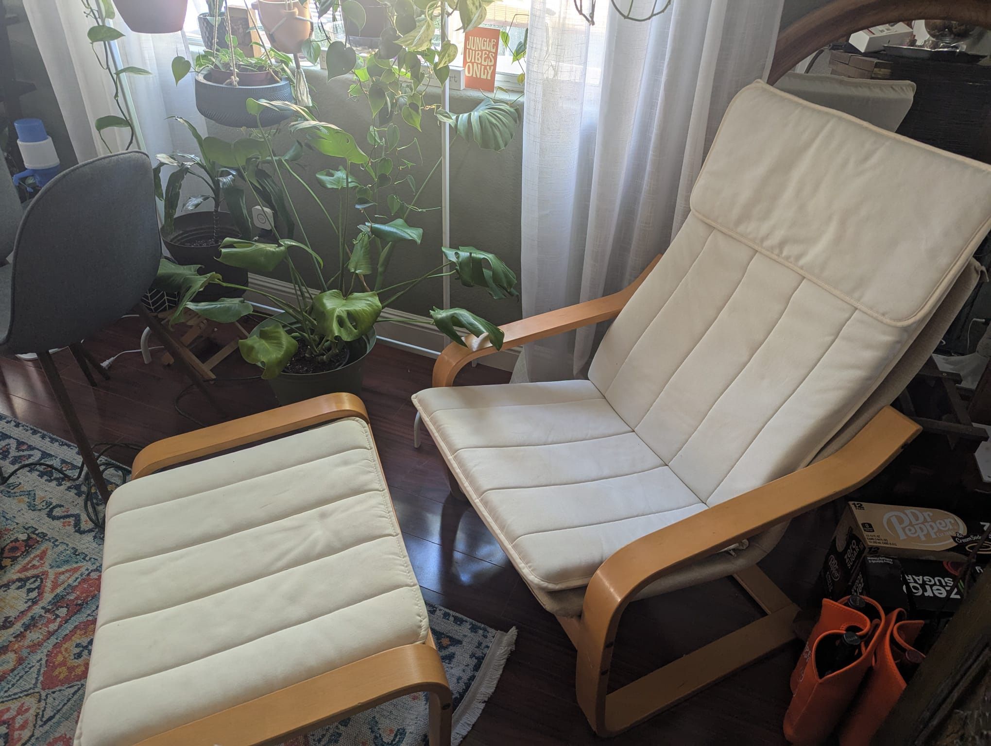 IKEA POÄNG Chair & Ottoman Set