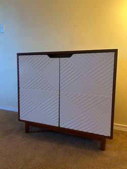 Wood and White Target Cabinet