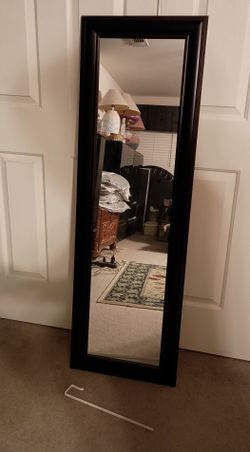 Elongated Mirror With Real Wood Frame 