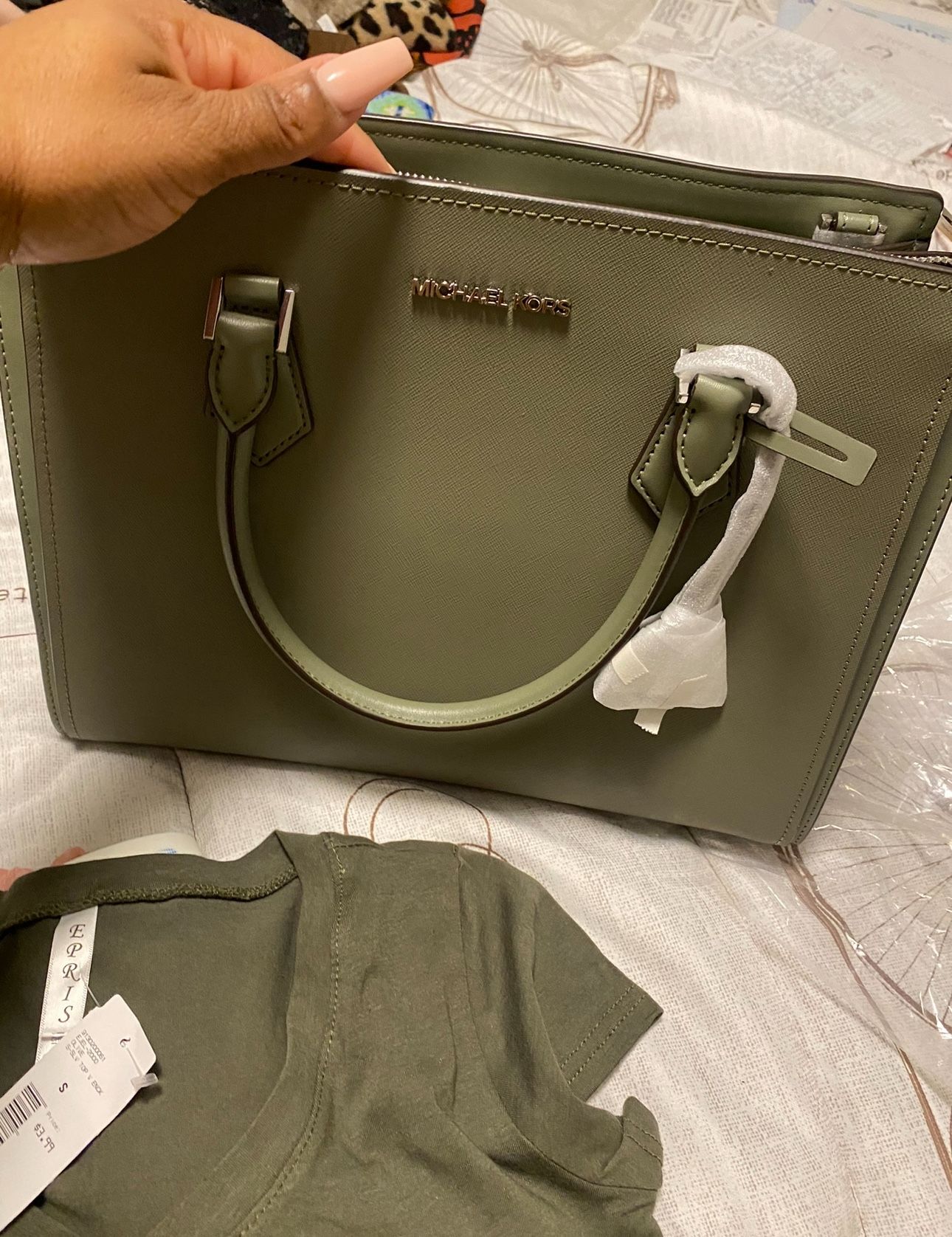 Green Michael Kors Purse