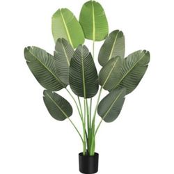 KOL 5ft Artificial Bird of Paradise Plant, Tall Fake Silk Tropical