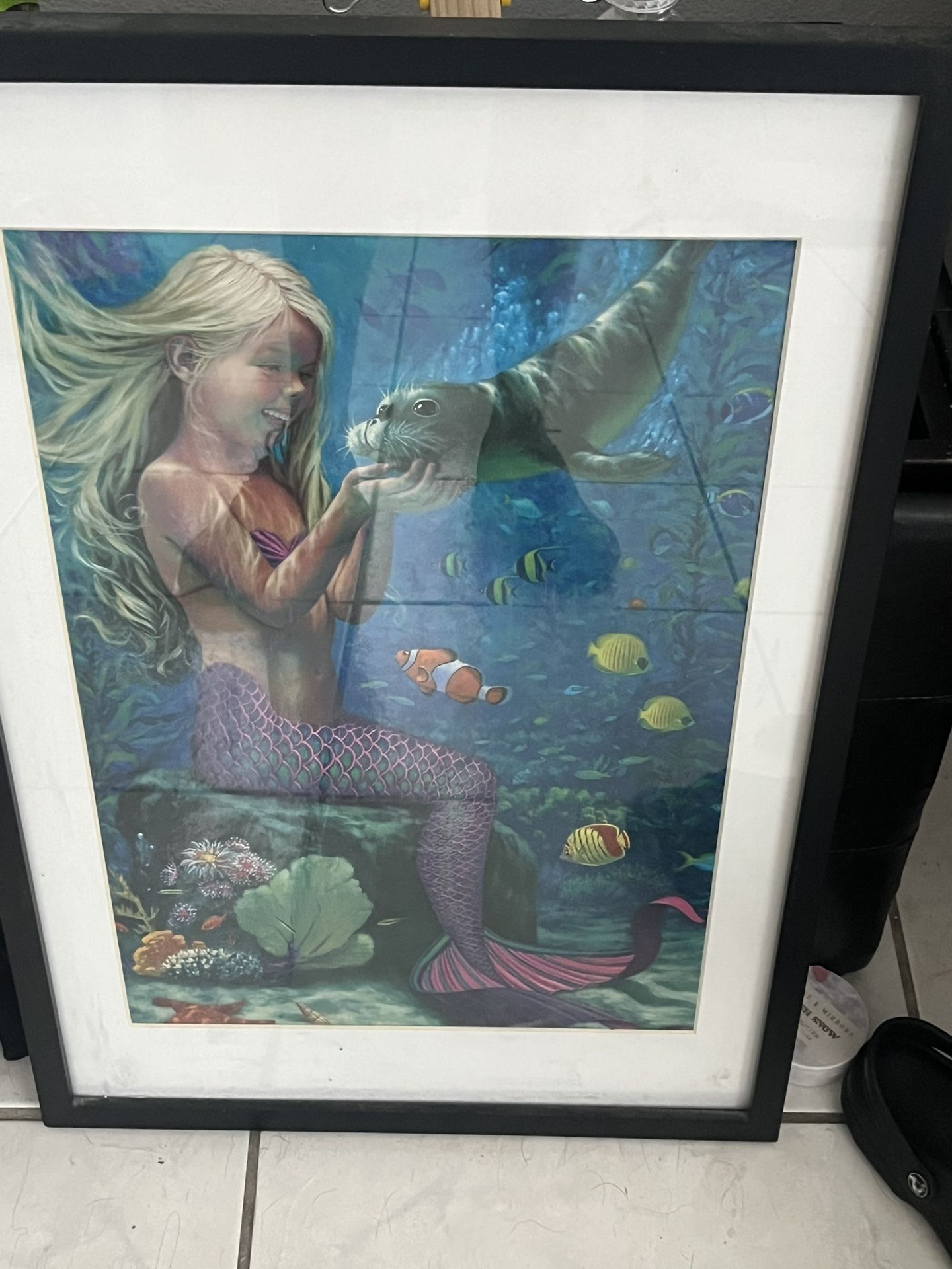 Mermaid Art With Frame