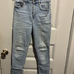Light Wash Skinny Jeans Stretch Denim High Waist Size S