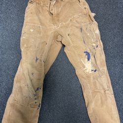 Brown Carhartt Work Pants Double Knees 