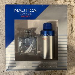 Nautica Voyage Sport Eau De Toilette & 4 oz. Deodorant Body Spray, Gift Set for Men - Brand New - Fair Box 