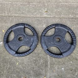 Used 45lb Rubber Coated Grip Plates Olympic Weight Plates 