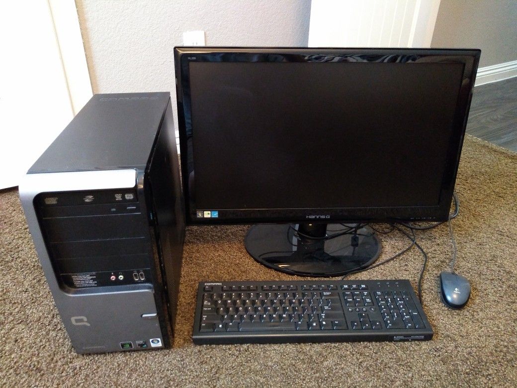 Compaq Computer Tower and Hanns-G monitor 26"