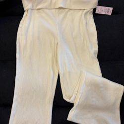 Knit White Pants Size XL