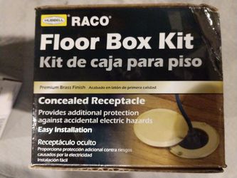 Raco drop in floor box kit for concealed receptacle, new