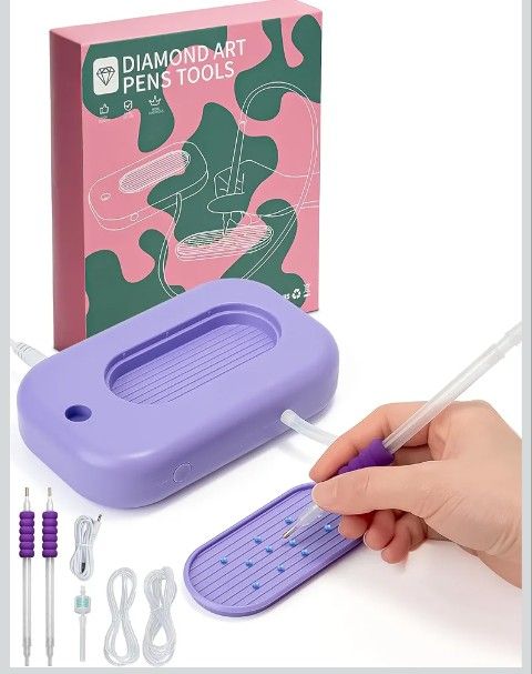 Electric Diamond Painting Pen – 3-Level Suction, for Setting AB Stones Without Wax, Diamond Painting Accessories with Storage, for All Anyone who Love