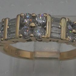 14kt yellow gold ring size 7.5 4.7 grams w 1-1.15 carat of diamonds approximate 793631-1