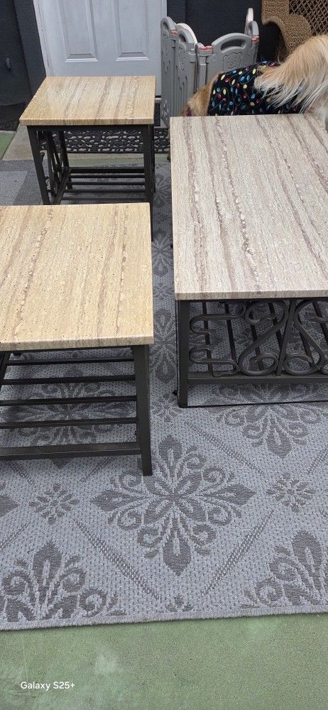 Table And 2 End Tables Very Good Condition