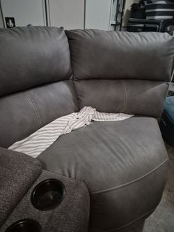 Faux leather gray