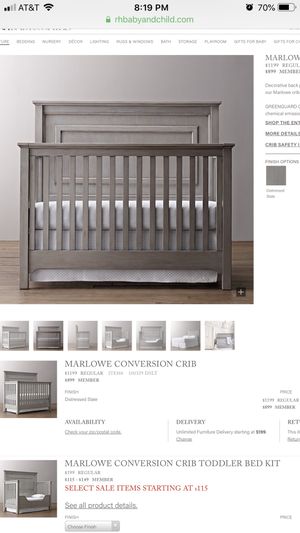 Restoration Hardware Convertible Crib Only The Headboard And