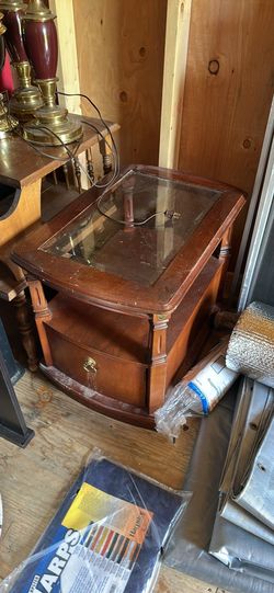 Glass side table