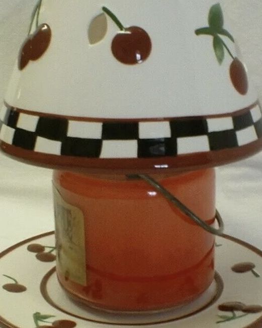 Blank, White & Red Cherry Lamp candle jar holder