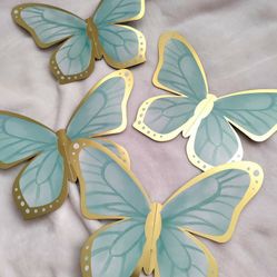 SET OF FOUR GREEN BUTTERFLY CENTERPIECES BUTTERFLY PARTY BUTTERFLY BIRTHDAY BUTTERFLY DECOR