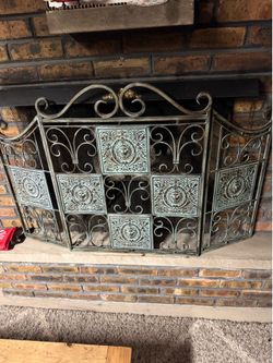 Fireplace steel guard decoration