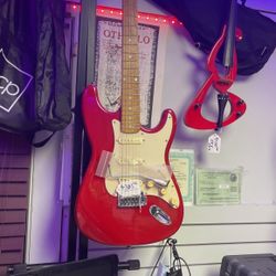 Electric Red Guitar and Violin 