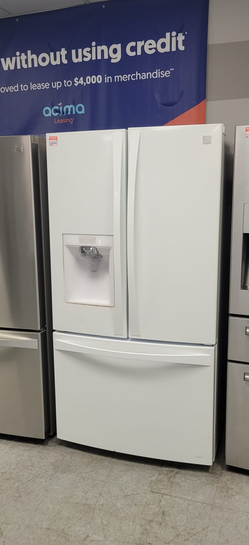 Kenmore Elite French Door Fridge – White, Water Dispenser, 26 cu ft