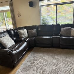 Leather sectional