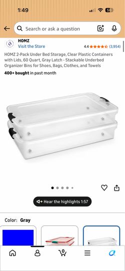 Under the bed storage containers NEW