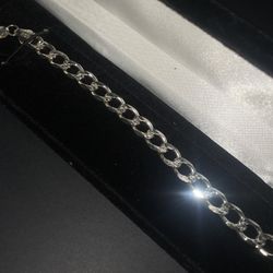 Curb Link with Diamond Cut Bracelet 