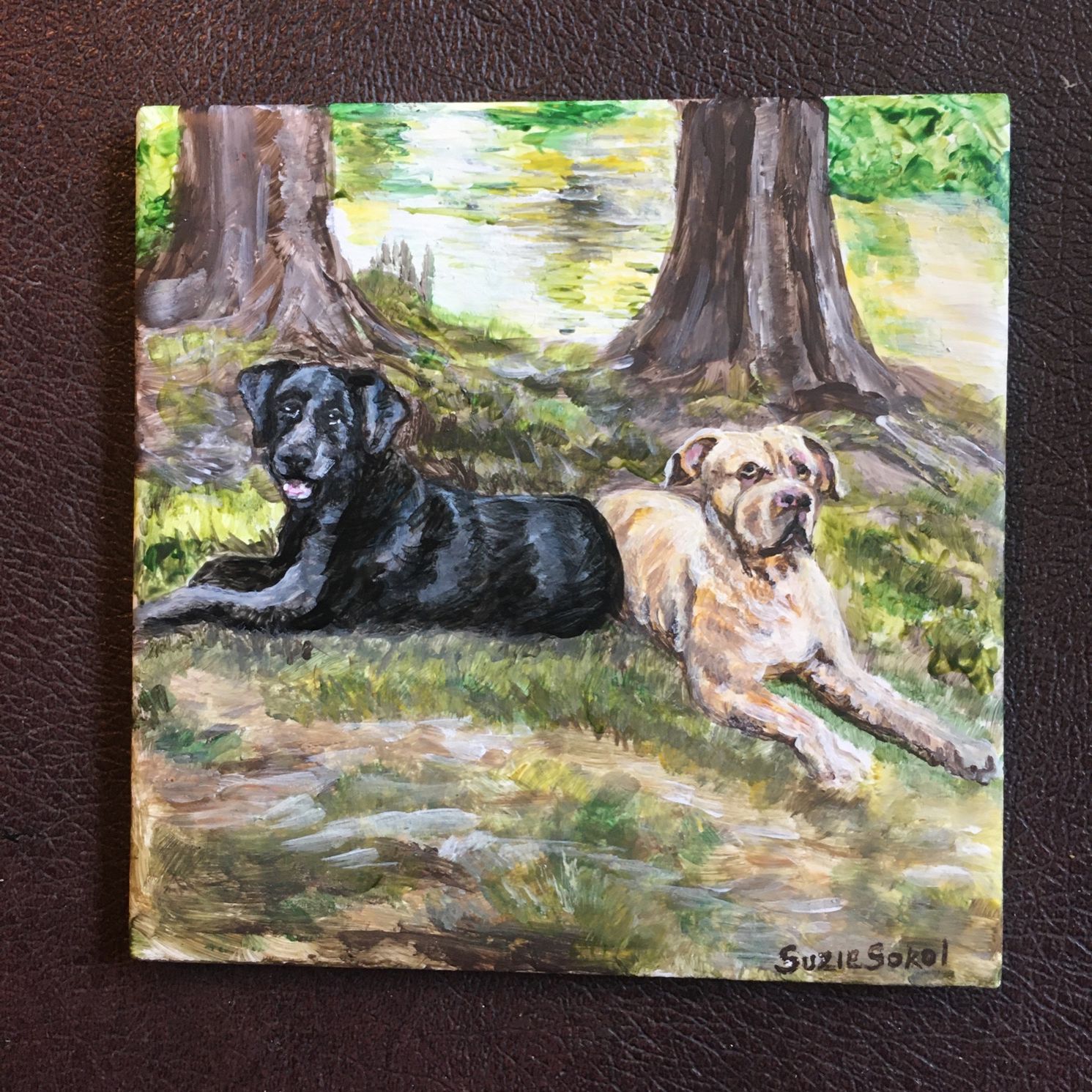 Custom Ordered Pet Tile Trivet- Hand Painted Of Your Pet