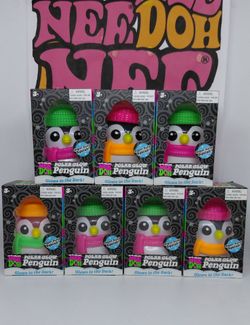 Nee Doh Polar Glow Penguin Squish Toys
