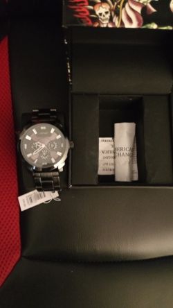 NEW Ed Hardy Watch Gunmetal $20 / Reloj Nuevo $20