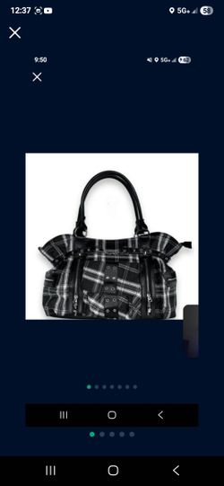 Plaid Purse With Long Thick Adjustable Strap Included