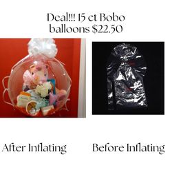 Clear BOBO balloons by Stuffing 18" Inflated  With Wide Mouth