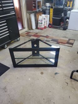 3 tier glass and metal TV stand