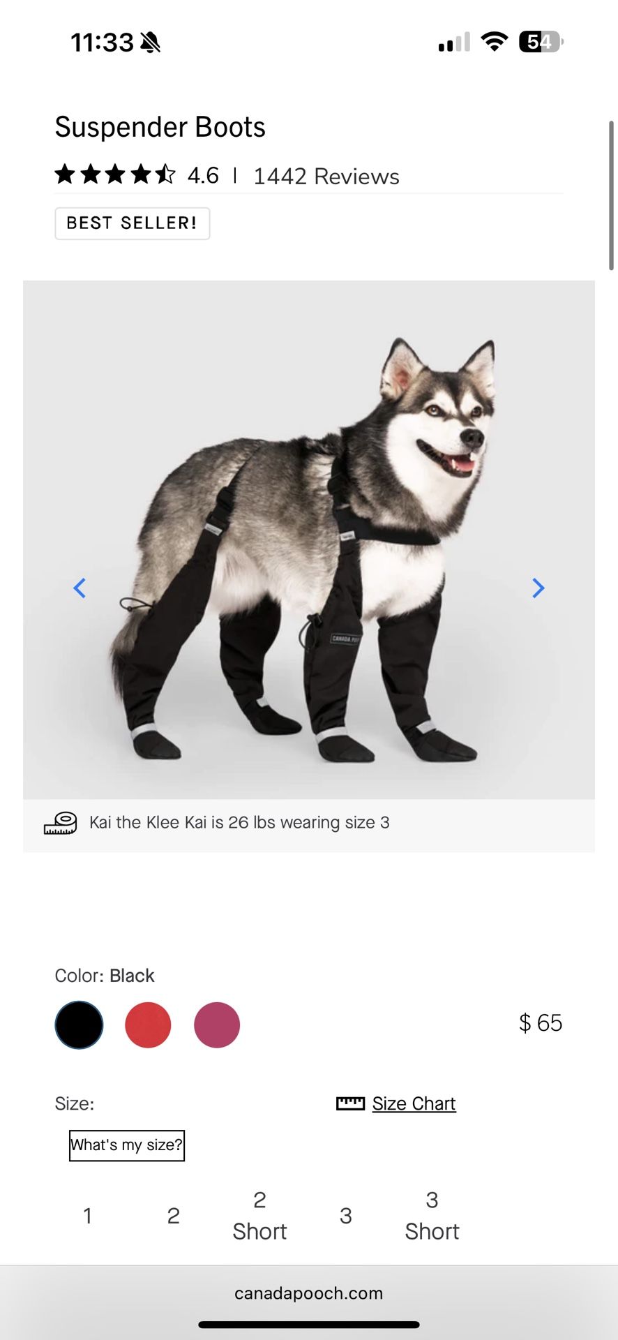 Canada Pooch Suspended Boots