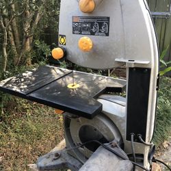 Ryobi 10” band saw on a metal stand
