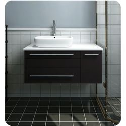Vanity Sink Lucera 36 in. Single Sink Wall Mount Espresso Bath Vanity