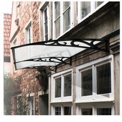 40" x 80" Window Awning, Top Door Awning, Polycarbonate Front Door Cover, Outdoor Patio Awning Cover, UV Protection, Rain Snow, Hollow Sheet

