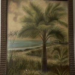 Framed Palm Tree Artwork