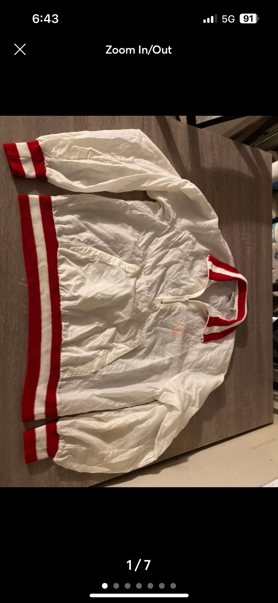 Vintage MGM Windbreakers White Jacket Metro Goldwyn Mayer Logo Ars Gratia Ars Size medium made in Korea