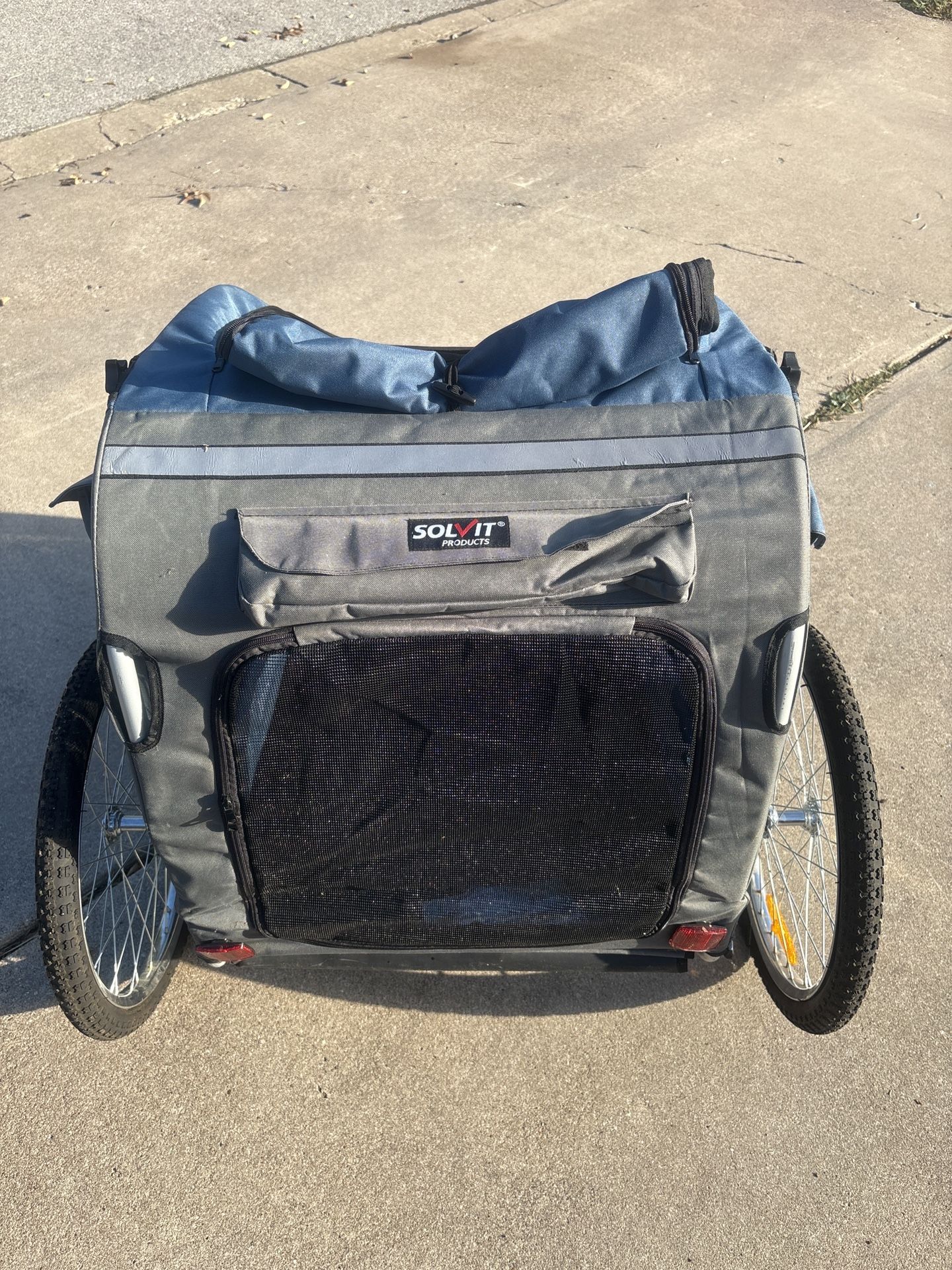 Solvit pet trailer for bicycles.