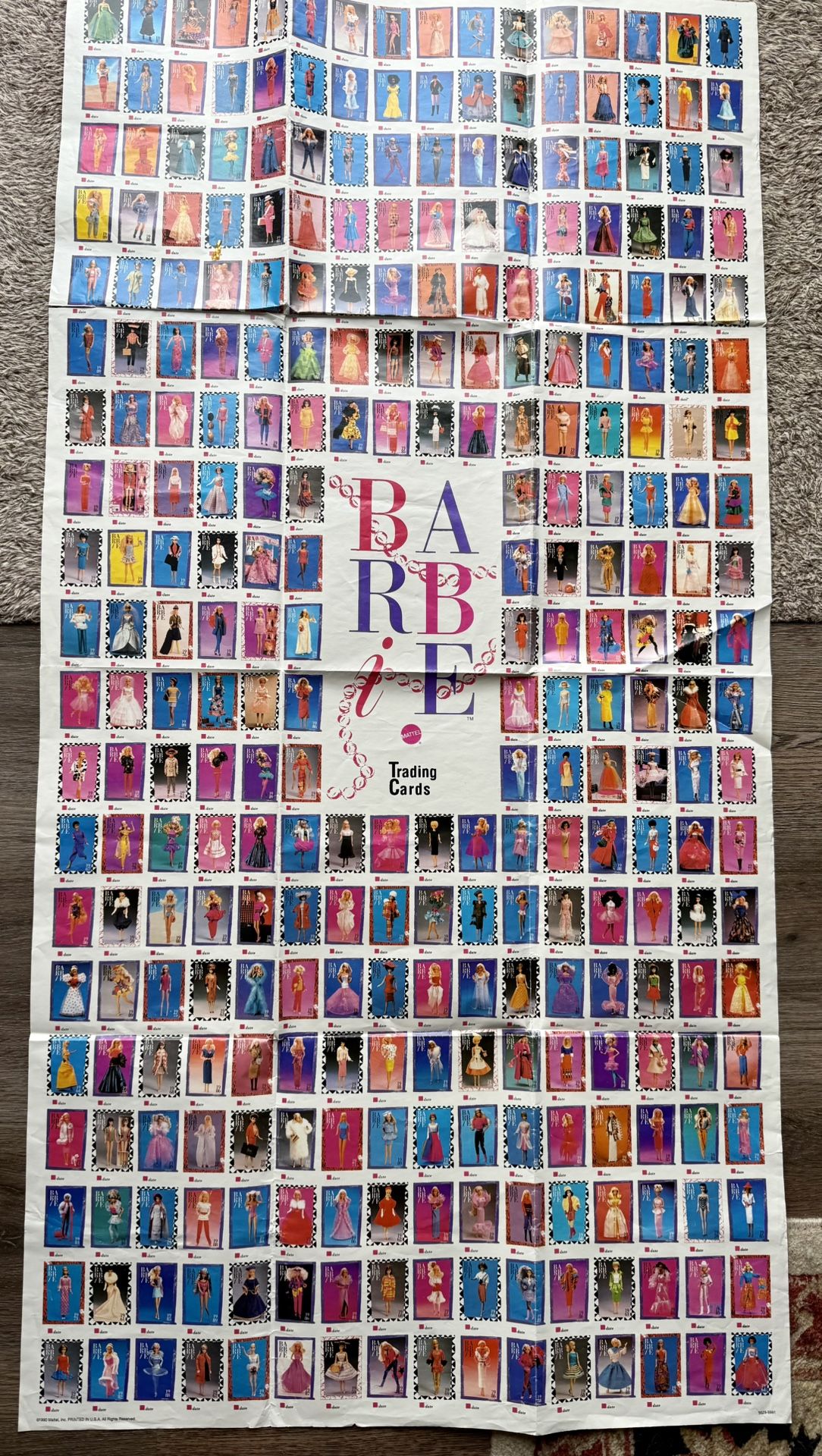 1990 Barbie Trading Card Poster