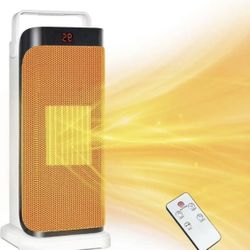 Space Heater - 1500W Portable Electric Heater with Remote, Fast Heating Ceramic Tower Heater Fan, 12H Timer, 120°Oscillating Heater for Indoor Use Off